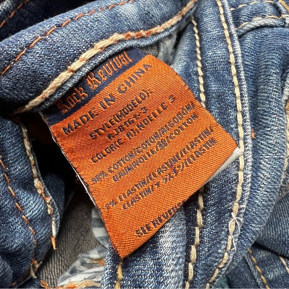 Rock Revival Noelle Boot Cut Jeans Embroidered Flap Pocket Low Rise Y2K - Picture 9 of 9